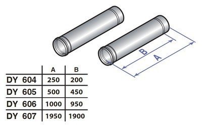 Удлинение дымохода 500 мм d80 (2 шт.) De Dietrich (DY 605)