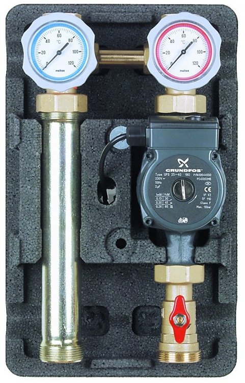 Насосная группа Huch EnTEC D-UK 1" с насосом Grundfos UPS 25-60, артикул 101.10.025.01GF